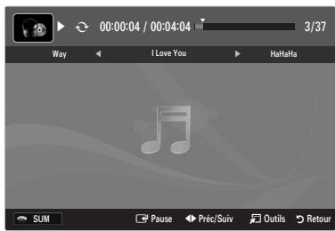 SAMSUNG LE37B554M2P - Lecture des fichiers musicaux sélectionnés - 1