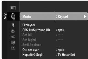 SAMSUNG LE37B554M2P - Mod → Standart / Müzik / Sinema / Sesi Netleştir / Kişisel - 1