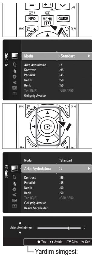 SAMSUNG LE37B554M2P - OSD'yi (Ekran Görünümü) Çalıştırma - 1