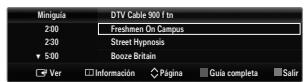 SAMSUNG LE37B554M2P - Uso de la guía completa y la miniguía - 2