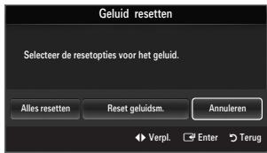 SAMSUNG LE37B554M2P - ☐ Geluid resetten → Alles resetten / Reset geluidsm. / Annuleren - 1