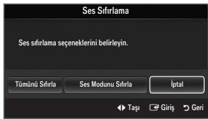 SAMSUNG LE37B554M2P - □ Ses Sıfırlama → Tümünü Sıfırla / Ses Modunu Sıfırla / İptal - 1