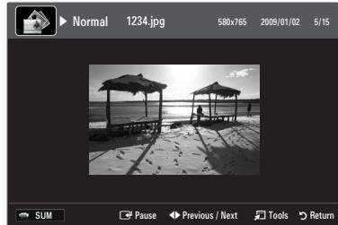 SAMSUNG LE37B554M2P - Viewing a Slide Show - 2
