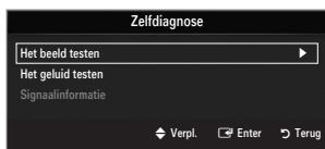 Zelfdiagnose Het beeld testen Het geluid testen Signaalinformatie Verpl. Enter Terug
