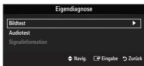 Eigendiagnose Bidtest Audiotest Signalinformation Navig. Eingabe Zurück