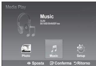 Media Play Music SUM 861MB/994MBFree Photo Music Setup Sposta Conferma Ritorno