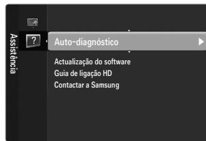 Auto-diagnóstico Actualização do software Guia de ligação HD Contactar a Samsung