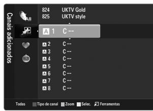 824 UKTV Gold 825 UKTV style Canals adicondos A 1 C -- 2 C -- 3 C -- 4 C -- 5 C -- 6 C -- 7 C -- 8 C -- Todas □ Tipo de canal □ Zoom □ Selic. □ Ferramentas