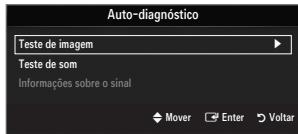 Auto-diagnóstico Teste de imagem Teste de som Informações sobre o sinal Mover Enter Voltar