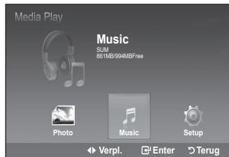 Media Play Music SUM 861MB/994MBFree Photo Music Setup Verpl. Enter Terug