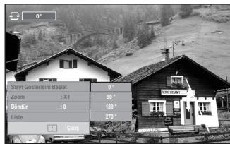 0° Stay Göstersini Başlat Zoom X1 90° Döndür : 0 160° Liste 275° Cokg