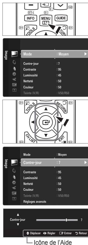 SAMSUNG LE40B551A6W - Maniement de l'affichage à l'écran - 1