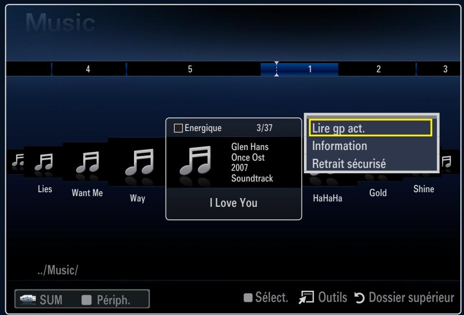 SAMSUNG LE40B553 - Menu d'options du diaporama - 1