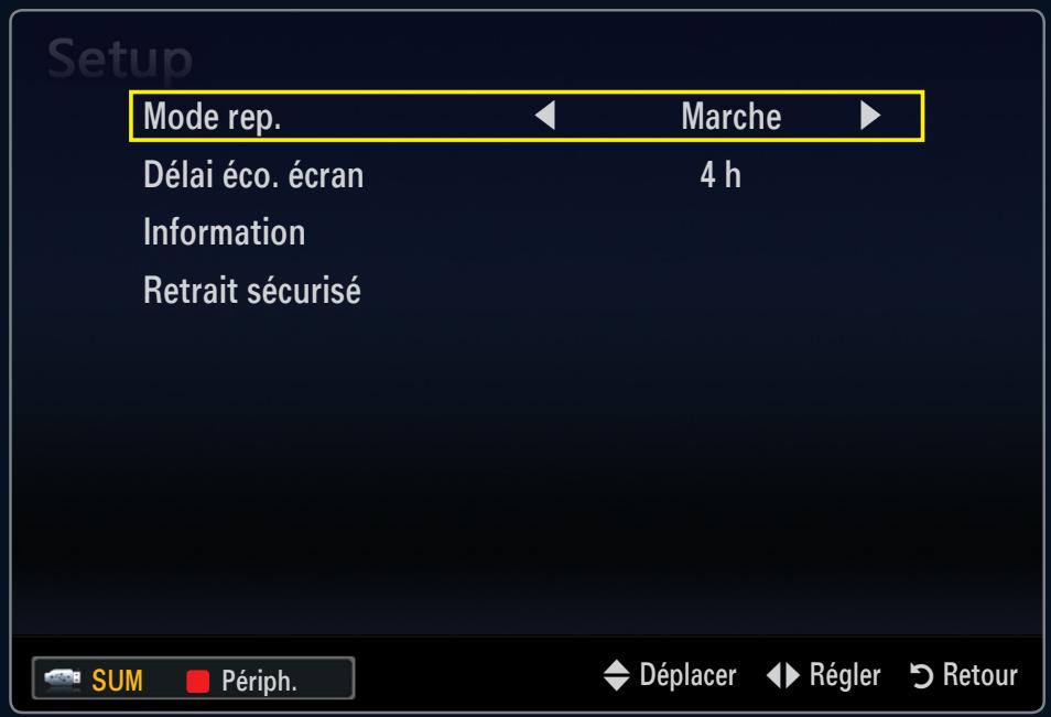 SAMSUNG LE40B553 - Utilisation du menu Setup - 1