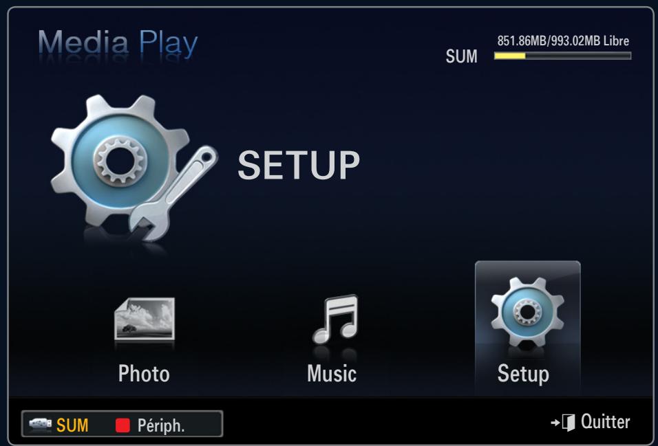 SAMSUNG LE40B553 - Menu d'options de lecture de musique - 2