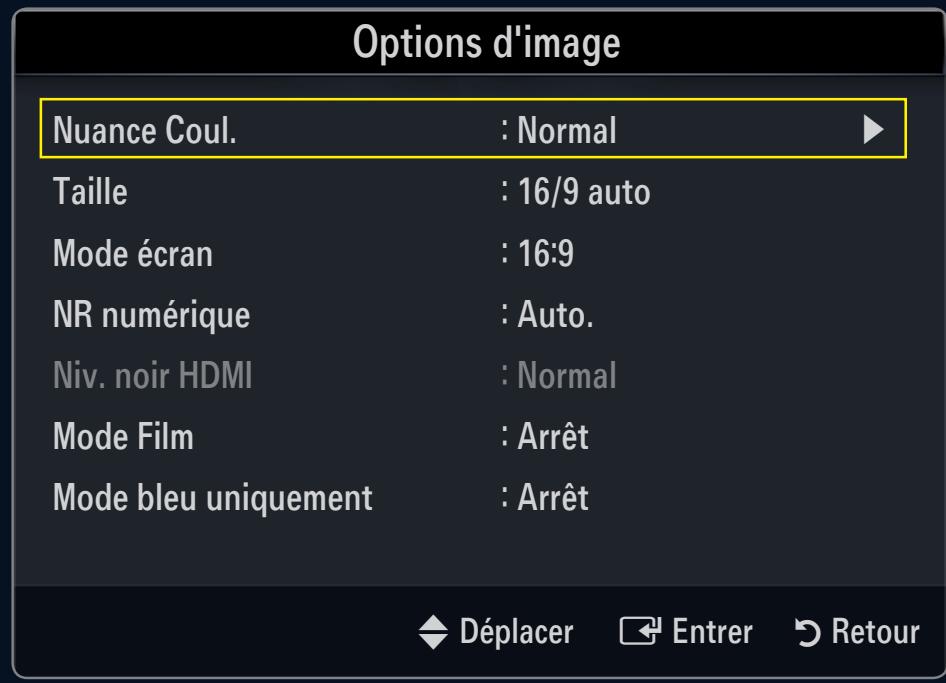 SAMSUNG LE40B553 - Netteté des contours → Arrêt / Marche - 1