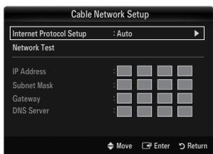 SAMSUNG LE40B650 - Cable Network Setup-Auto - 2