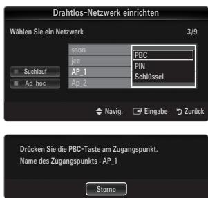 SAMSUNG LE40B650 - Verbinden mit WPS (Wi-Fi Protected Setup) - 1