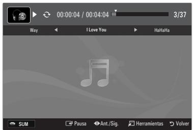 SAMSUNG LE40B650 - Reproduccion de ARCHivos de musica seleccionados - 1