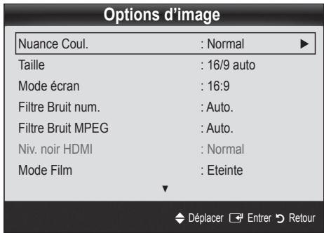 SAMSUNG LE40C530F1W - Options d'image - 2