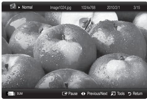 SAMSUNG LE40C530F1W - Viewing a Photo (or Slide Show) - 1