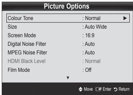 SAMSUNG LE40C750 - Picture Options - 2