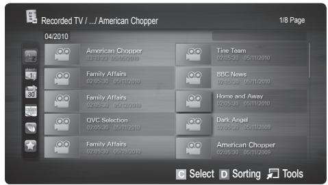 SAMSUNG LE40C750 - Playing Recorded TV Programme - 1