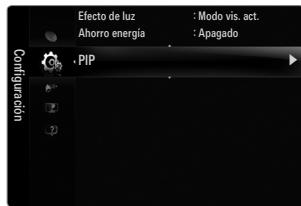 Efecto de luz : Modo vis. act. Ahorro energía : Apagado - PIP Configuración