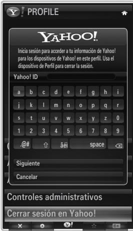 PROFILE YAHOO! Inicia sesión para acceder a tu información de Yahoo! para los dispositivos de Yahoo! en este perfil. Use el dispositivo de Perfil para cerrar la sesión. Yahoo! ID a b c d e f g h i j k l m n o p q r s t u v w x y z 0 1 2 3 4 5 6 7 8 9 @# áei space Siguiente Cancelar Controles administrativos Cerrar sesión en Yahoo!