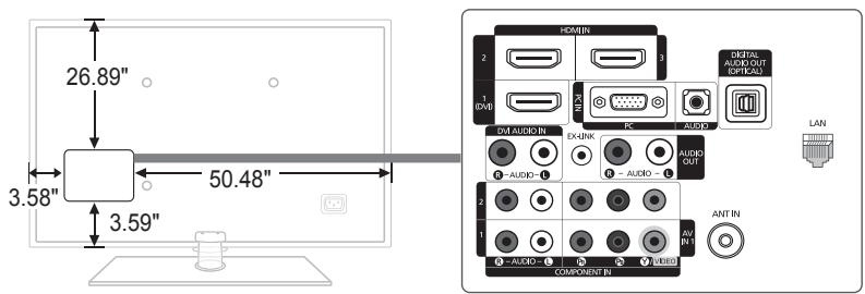 26.89" 3.58" 3.59" 50.48" HOMIN DIGITAL AUDIO OUT DH/HD 1 2 3 DIGITAL AUDIO IN EXUNK AUDIO AUDIO OUT AUDIO AUDIO COMPONENT IN ANTIN LAN