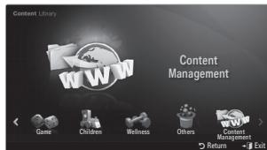Content Library WWW Content Management Game Children Wellness Others Content Management Return Exit