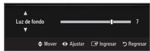 Luz de fondo 7 Mover Ajustar Ingresar Regresar