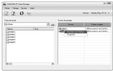 SAMSUNG LN65B650X1F - Annulation d'un partage de dossier - 2