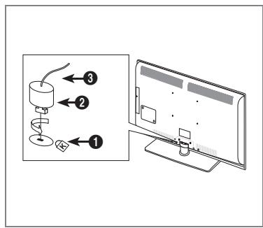 Diagram showing a device with labeled parts and an adjacent screen, likely illustrating a process or installation.