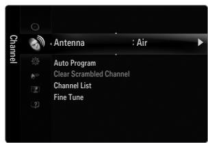 Centrum Antenna : Air Auto Program Clear Scrambled Channel Channel List Fine Tune