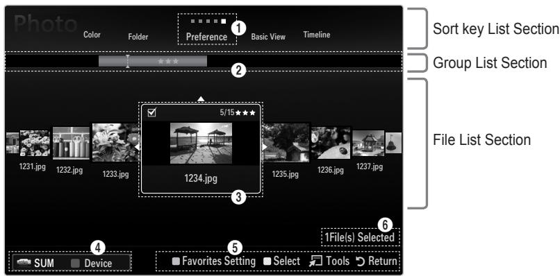 Photo Color Folder Preference Basic View Timeline Sort key List Section Group List Section File List Section 1231.jpg 1232.jpg 1233.jpg 1234.jpg 1235.jpg 1236.jpg 1237.jpg 1File(s) Selected SUM Device Favorites Setting Select Tools Return