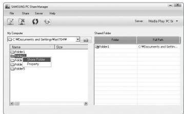 SAMSUNG LN65B650X1F - Sharing a Folder - 2