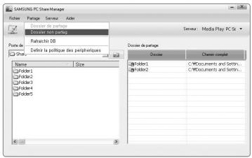 SAMSUNG LN65B650X1F - Annulation d'un partage de dossier - 1