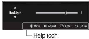 Backlight 7 Move Adjust Enter Return Help icon