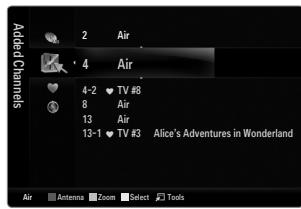 Added Channels 2 Air 4 Air 4-2 ♥ TV #3 8 Air 13 Air 13-1 ♥ TV #3 Alice's Adventures in Wonderland Air Antenna Zoom Select Tools