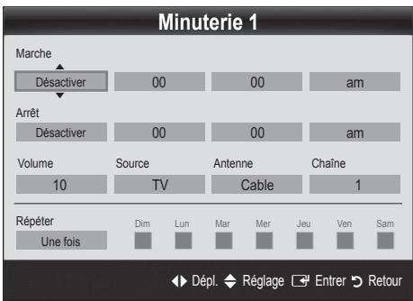 SAMSUNG PN58C590G4F - Réglage de la mise en marche et de l'arrêt de la minuterie - 2