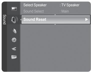 Select Speaker : TV Speaker Sound Select : Main Sound Reset
