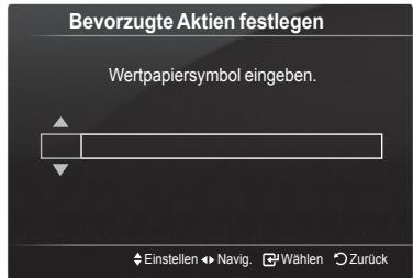 Bevorzugte Aktien festlegen Wertpapiersymbol eingeben. Einstellen Navig. Wahlen Zurück