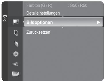 Farbton (G / R) : G50 / R50 Detaileinstellungen Bildoptionen Zurücksetzen
