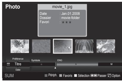 photo movie_1.jpg Date : Jan.01.2008 Dossier : movie-folder Favori : ★★★ Preference Symbol ENC Titre Date SUM Périor. Favoris Sélection Passer Option