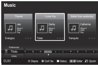 Music Thanks Jee Album 1 2005 Pop I Love You Darby Album 2 2005 Pop Better than yesterday Catherine Album 3 2005 Pop Enérgico Triste Tranquilo Preferences Título F G H J L P S T V Artista Dispos. Conf. fav. Selec. Saltar Opción
