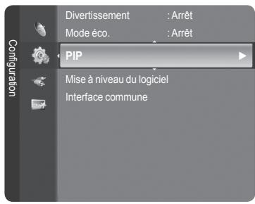 Configuration Divertissement : Arrêt Mode éco. : Arrêt PIP Mise à niveau du logiciel Interface commune