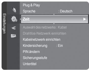 Plug & Play Sprache : Deutsch Einstellungen Zeit Auswahl des netzwerks : Kabel Drahtlos-Netzwerk einrichten Kabelnetzwerk einrichten Kindersicherung : Ein PIN ändern Sicherungsstufe Untertitel