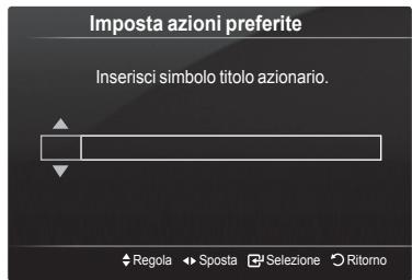 Imposta azioni preferite Inserisci simbolo titolo azionario.