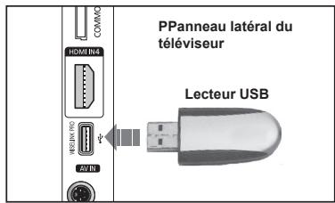 PPanneau latéral du téléviseur Lecteur USB